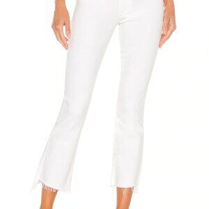 Mother Insider Crop Step Fray White Jeans,  Fairest Of Them All Size 27